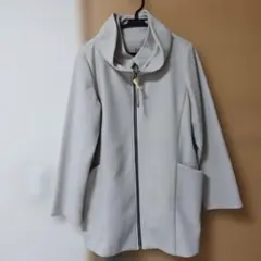 非ウール　コート　Lサイズ　グレージュ　ハーフコート