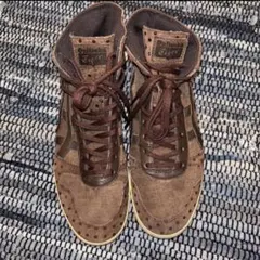 Onitsuka Tiger ブラウンハイカットスニーカー　ドット柄 日本未発売