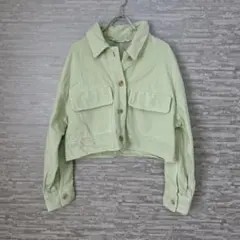 ザラ✨ミントグリーン クロップドジャケット Sサイズ　ミニ丈