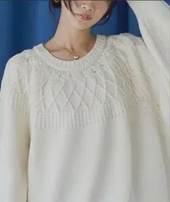 新品☆coen【ぽわん袖×かわいいデザインのほめられニット】クルーネックニット☆