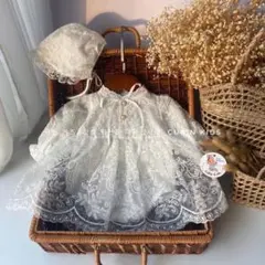 新品　ベビードレス　お食い初め　お宮参り　ロンパース　ワンピース　退院着　新生児
