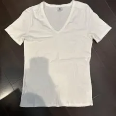 PETIT BATEAU Vネック 半袖 Tシャツ ホワイト Sのサムネイル