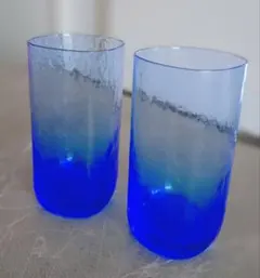 【琉球ガラス】青のグラデーショングラス 2個セット