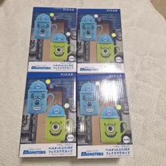 モンスターズ・インク ヘルメットふた付きフェイスマグカップ　2種セット×2