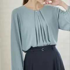 Honeys GLACIER 長袖ブラウス　パール付き　グリーン　M 未使用　冬