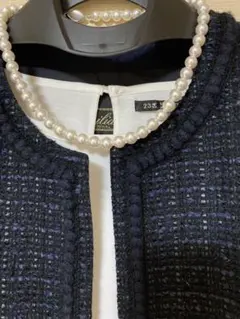 美品 レリアン 日本製 ツイード風ワンピース 黒系 11サイズ 秋冬◎ 美品 レリアン 日本製 ツイード風ワンピース 黒系 11サイズ 秋冬◎