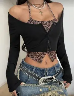 SHEIN レオパードトップス