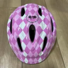 子供用自転車ヘルメット ピンクチェック柄