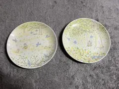 鳥と木のデザイン皿 15cm2柄2枚セット
