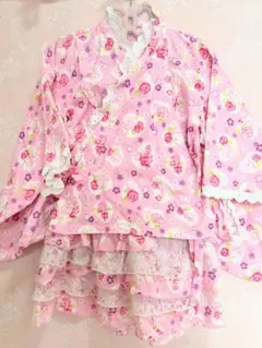 バラ セパレート 浴衣 ドレス 110-120cm (少し小さめ)