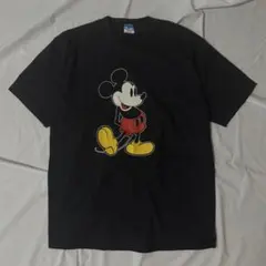 80s USA製】ディズニー スタンディングミッキーTシャツ L 墨黒 - メルカリ