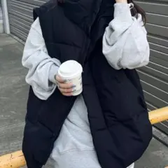 ダウンベスト スタンドカラー