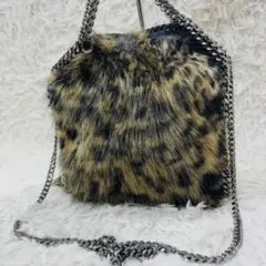 未使用級 ステラマッカートニー ファラベラミニ ファー レオパード 2way 革