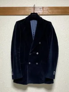 MAURO GRIFONI ベロア ダブルブレスト ダークネイビー