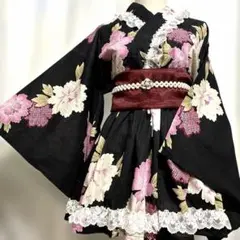 717④浴衣ドレス 地雷系 量産型 姫ギャル ロリータ ♡帯付き♡ - メルカリ