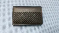 黒色柔らかい牛革製被せ型に黒漆印伝皮革を貼った名刺入れ 未使用品　レトロ