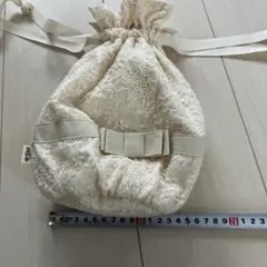 gelato pique アイボリー 刺繍レースポーチ