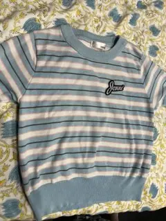 Jenni love 水色とピンクのストライプセーター130