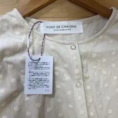 タグ付きPont de Chalons ポンデシャロン　花柄刺繍ワンピース 白