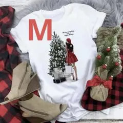 当日発送Tシャツクリスマス白M 薄手