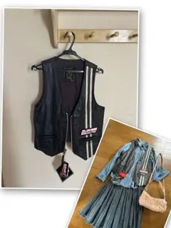 専用　希少Schott ライダースベスト 黒 レザー 専用 希少Schott ライダースベスト 黒 レザー