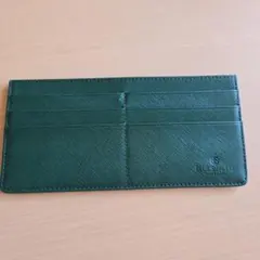 グリーン 本革 長財布　薄さ5ミリ