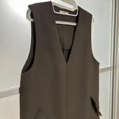 【クラシカルエルフ】ポケット付 Vネック ロング ワンピース モカ