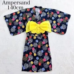 極美品♡AMPERSAND✨️浴衣 ワンピース 女の子 140 帯付き ワンピース