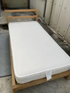 【奈良市引取限定】無印良品⭐︎シングルベッド　フレーム⭐︎タモ材　日本製マットレス付 奈良市引取限定】無印良品⭐︎シングルベッド フレーム⭐︎タモ材 日本