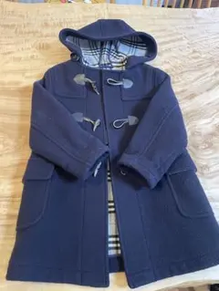 ネイビー ウールコート フード付き