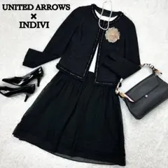 ユナイテッドアローズ × インディヴィ　セットアップ　ツイード　ノーカラー　M