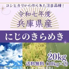 注目品種☆大粒もっちり 令和7年 兵庫県産にじのきらめき 農家直送