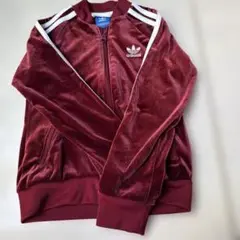 希少　adidas トラックジャケット ジャージ ベロア バーガンディ