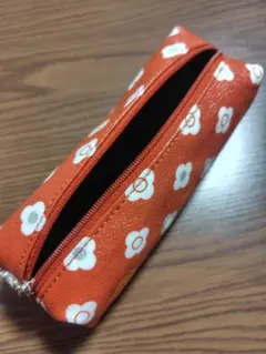 MARY QUANT 花柄ペンケース オレンジ