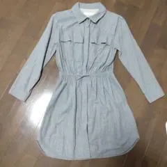 ZARA キッズ グレー シャツワンピース長袖 11-12才 152cm
