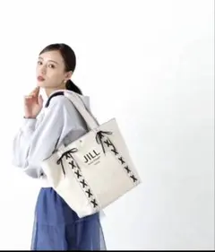 ジル バイ ジル スチュアート　レースアップトートバッグ　白　A4
