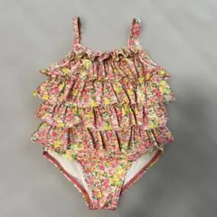 petit main フリル付き花柄水着 90サイズ