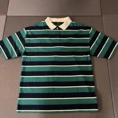 ストライプデザイン ポロシャツ Lサイズ