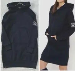 パーリーゲイツ　裏起毛パーカーワンピース　ラバーロゴ　0