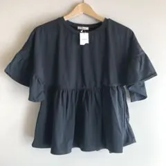 【INGNI】イング ペプラム カットソー トップス ブラック M 新品タグ付き