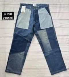 未使用 yoused パッチワーク デニム ファティーグパンツ