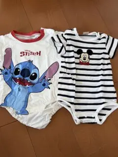 ディズニー スティッチ＆ミッキー ロンパース2点セット
