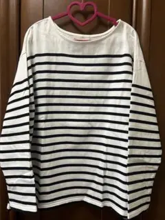 cepo 長袖白黒ボーダーTシャツ　M