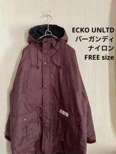 ECKO UNLTD エコーアンリミテッド　ナイロンコート　バーガンディ　刺繍