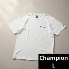 青タグ Champion 刺繍タグ プリントロゴ 半袖Tシャツ L 白