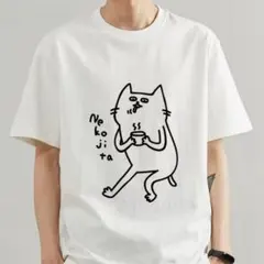 猫　おもしろTシャツ ブラック　Lサイズ　オーバーサイズ
