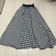 AND COUTUREウエストリブギンガムチェックスカートのサムネイル