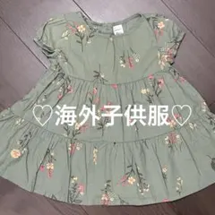 海外子供服　carter's カーターズ グリーン　花柄　ワンピース　18m