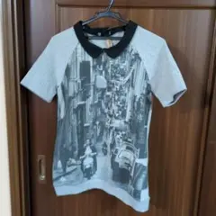 N°21 風景プリント 半袖Tシャツ グレーのサムネイル