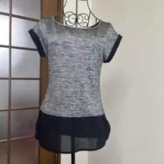 メランジ異素材　シースルー　チェーン　トップスのサムネイル